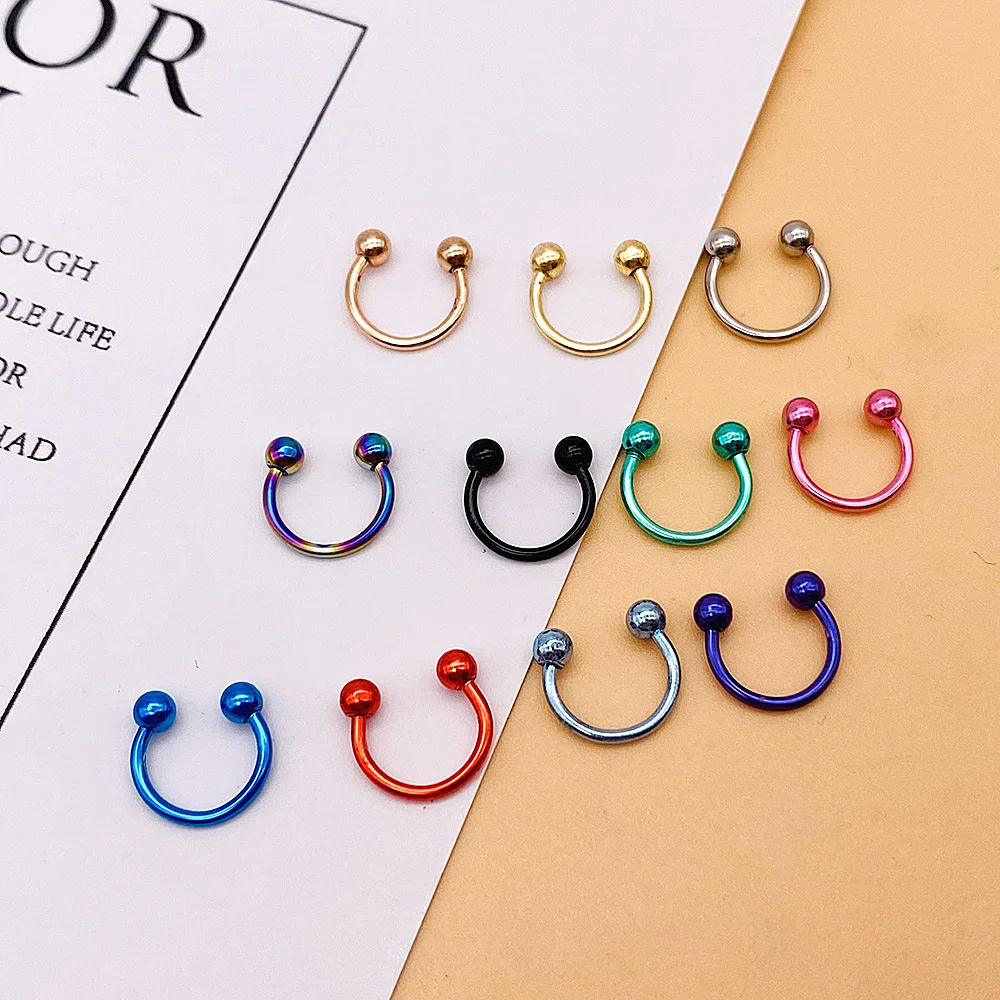 

10pcs/bag New C-shaped Fashion Nose Ring Ladies Earrings Fashion Exquisite Jewelry Body Piercing Jewelry
