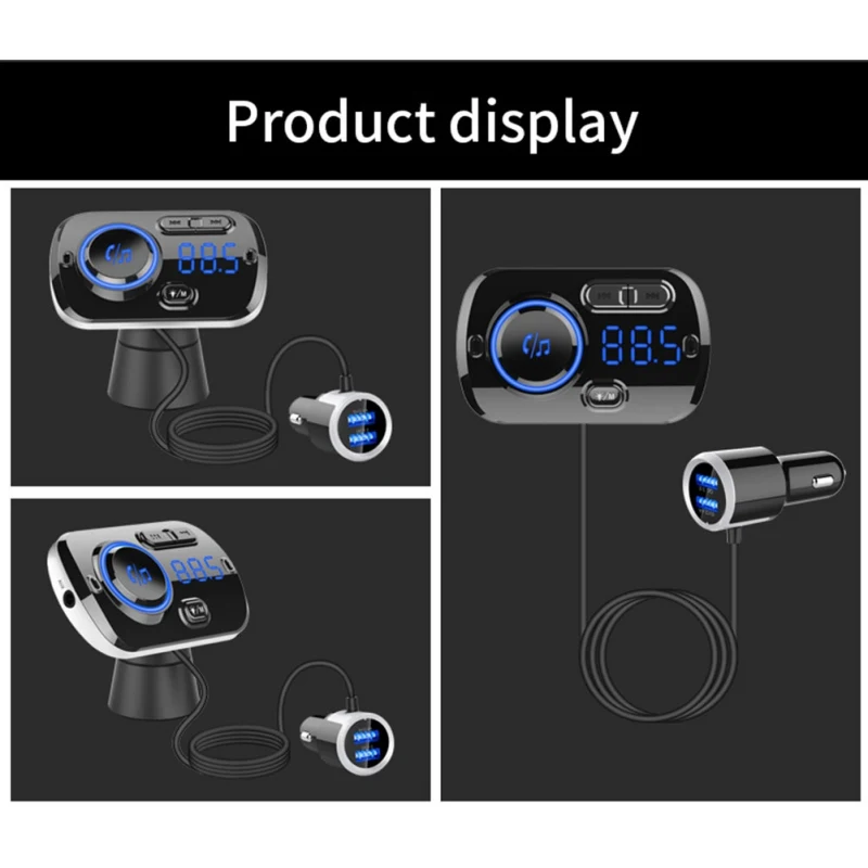 Многофункциональный автомобильный комплект aux Usb bluetooth 5,0 fm-передатчик модулятор с QC3.0 автомобильное зарядное устройство для устройства Handsfree bluetooth телефон