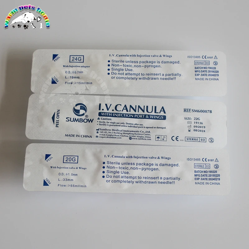 Животные одноразовые I V канюли с инъекцией порт &amp крылья стерильные катетеры 20 г