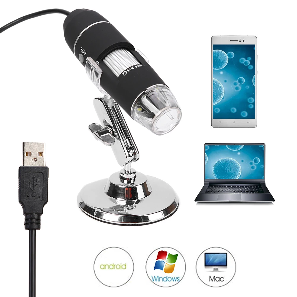 1000X USB3.0 Usb 5MP камера цифровой видео микроскоп светодиодный электронный эндоскоп Лупа увеличительное стекло лупа Стенд