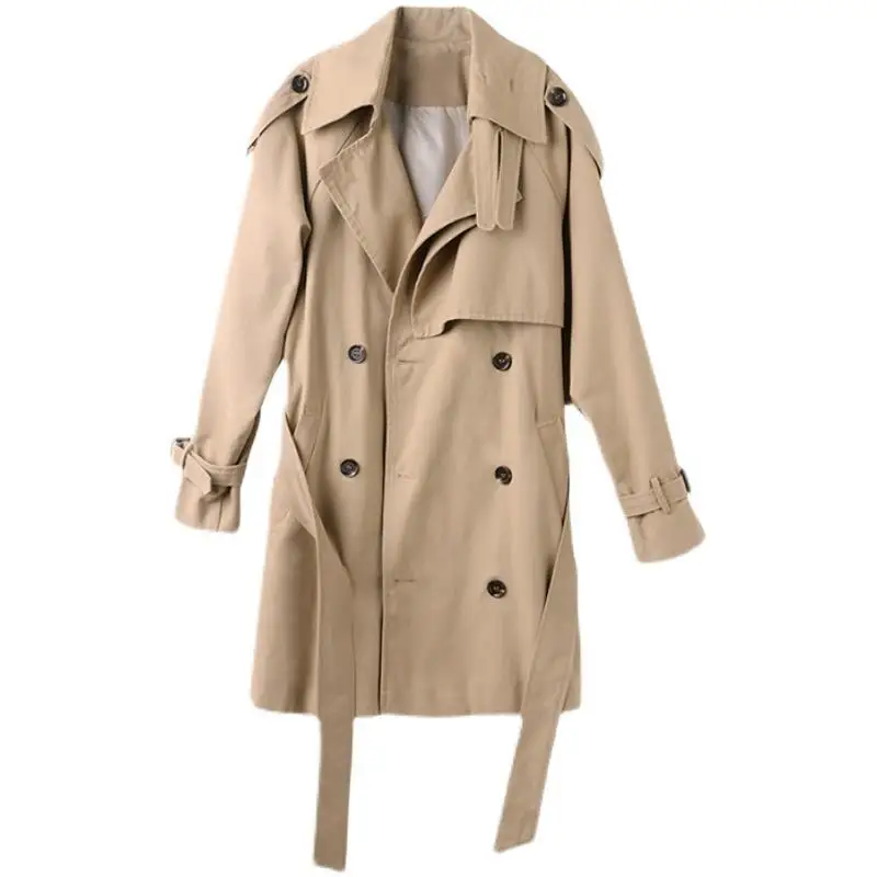 

2021 Spring Trench Long Coat For Women Jackets Khaki Poncho Undefined Fashion Korean Clothes Femme Robe Outerwear Moda Mujer