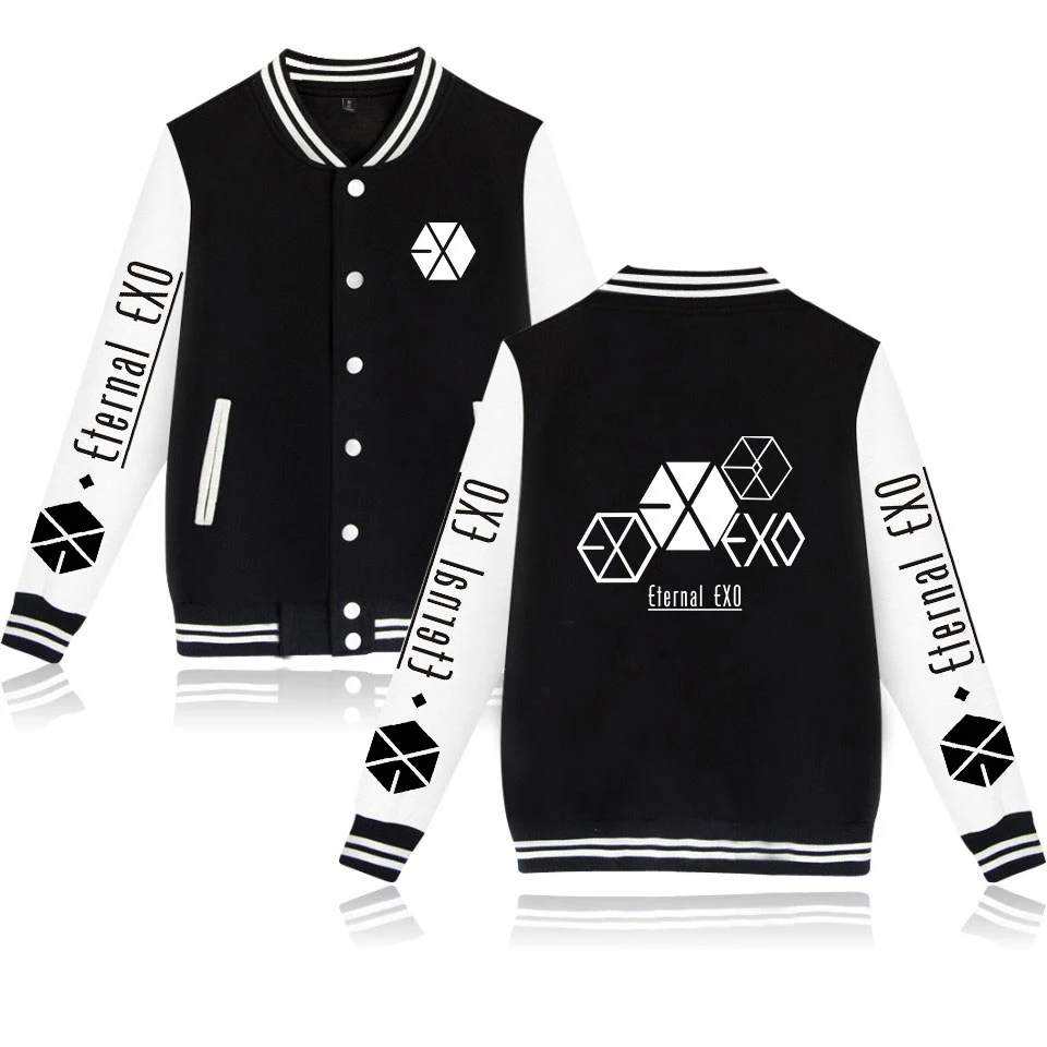

KPOP EXO PLANET#5 Jacket Kpop Jacket Women Streetwear Casacas Para Hombre Printed EXO PLANET#5 Baseball Jackets Plus Size Homme