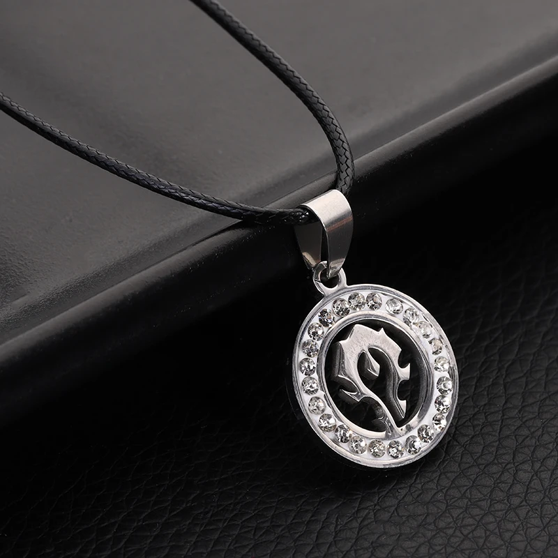 Ювелирные изделия из нержавеющей стали подвеска с кристаллами World of Warcraft Horde Alliance