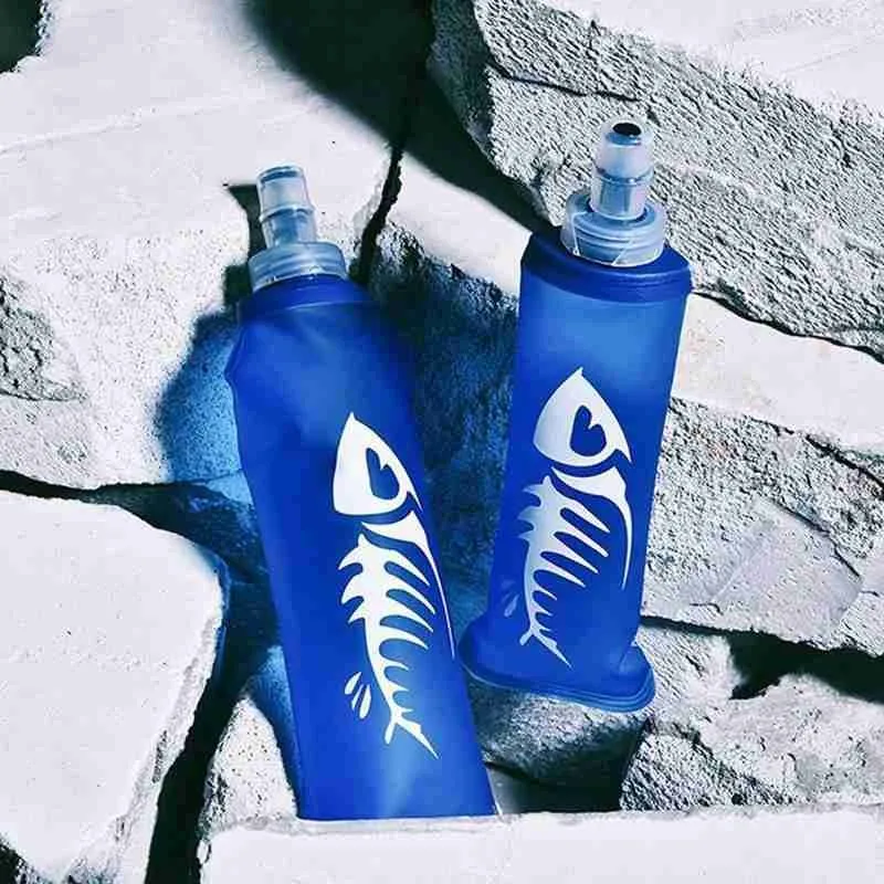 

250/500ml Silicon Water Bottle For Hiking Tpu Sports Soft Bottle Foldable Running Water Bag Silicon Water Bottle For Hiking