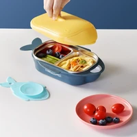 fish type stainless steel lunch box water injection thermal insulation tableware portable food storage container dinner plate