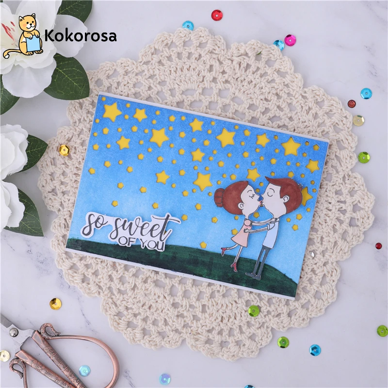 Kokorosa штампы с рамкой в форме звезды для изготовления открыток Счастливого