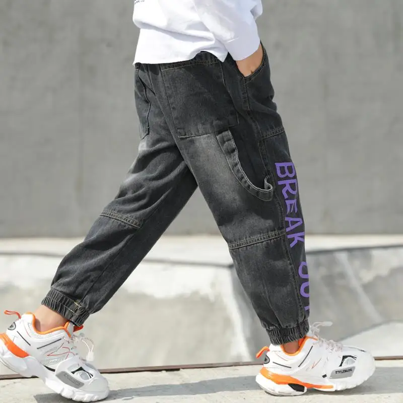 Узкие прямые джинсы для маленьких детей длинные джинсовые брюки мальчиков