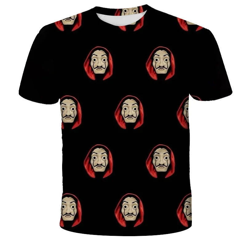 

3D Boys Girls Clothes La Casa De Papel T shirt Kids Money Heist Tees TV Series T Shirt Short Sleeve House of Paper Summer Tops