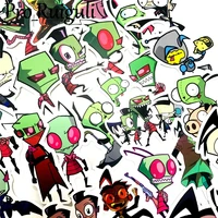 50pcs invader zim stickers paster cartoon characters anime funny decals scrapbooking diy phone laptop waterproof decorations