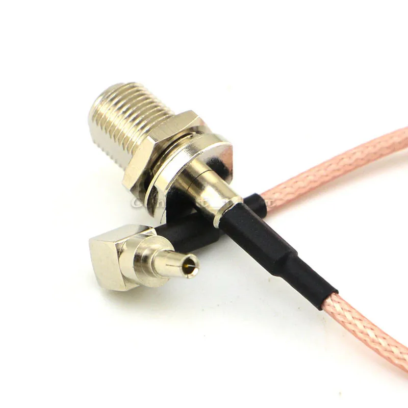 10pcs RF adapter  RF connector  F to CRC9 Cable F Female to CRC9 Right angle RG316 Pigtail 15cm /50CMCable for antenna   booster