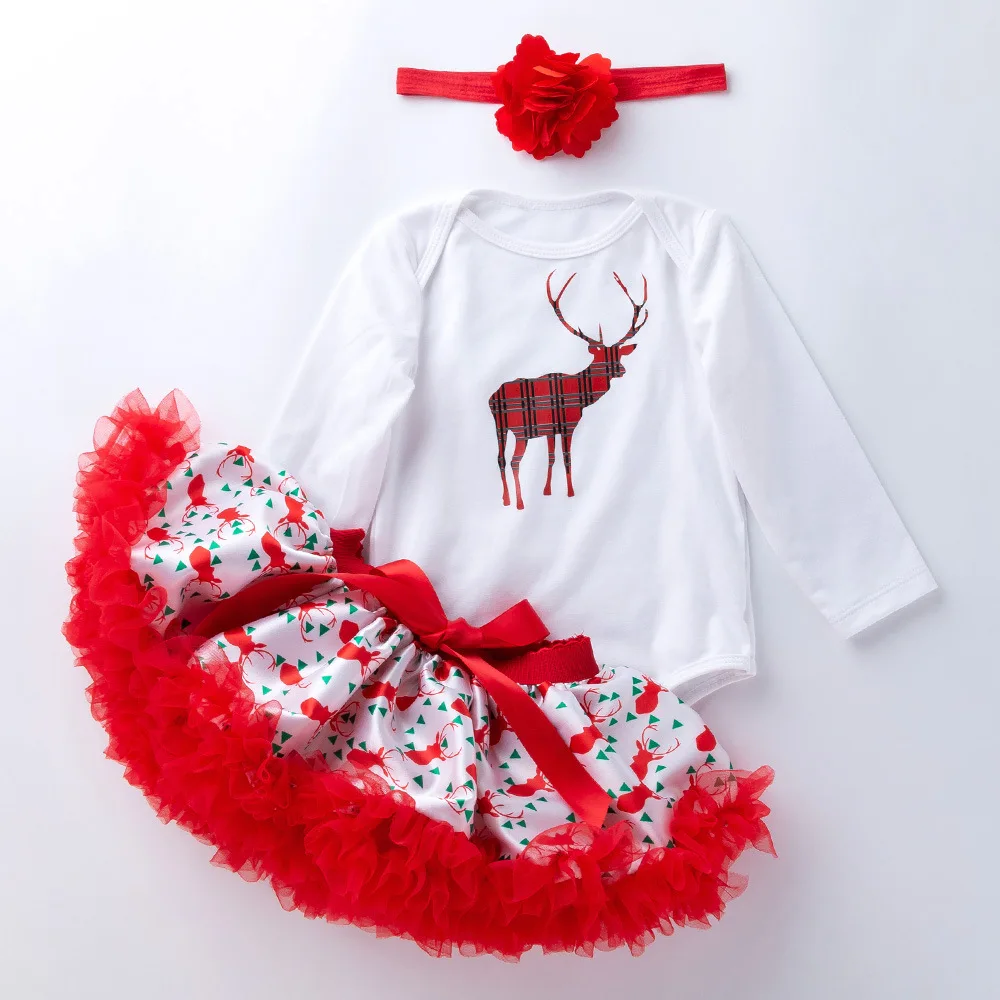 Одежда для малышей Рождественский комбинезон с длинными рукавами и рисунком