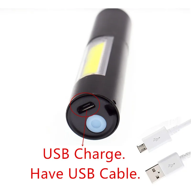 ZOOM фонарь Мини переносная Рабочая лампа XPE+ COB светодиодный фонарик USB зарядка+ 1* Встроенный аккумулятор 14500