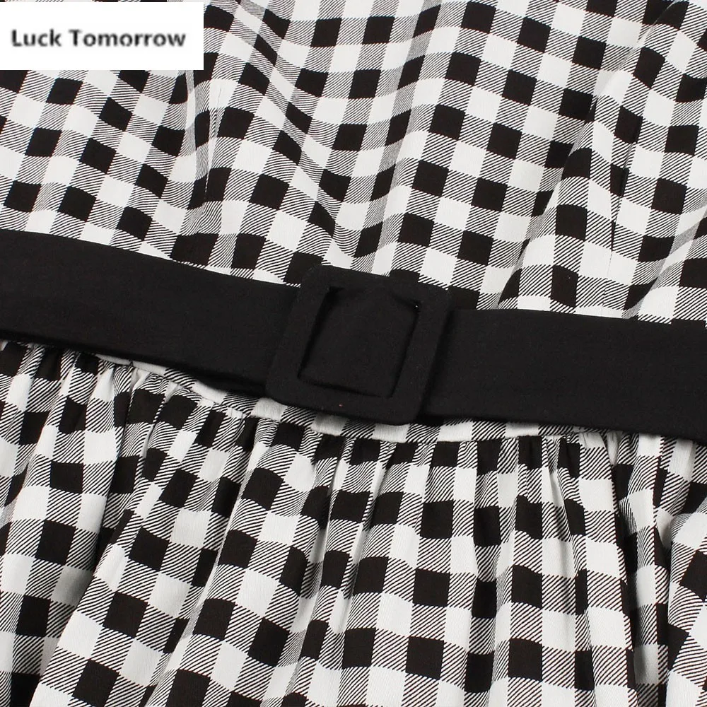 Женское платье в клетку стиле ретро 50-60-х годов | Женская одежда