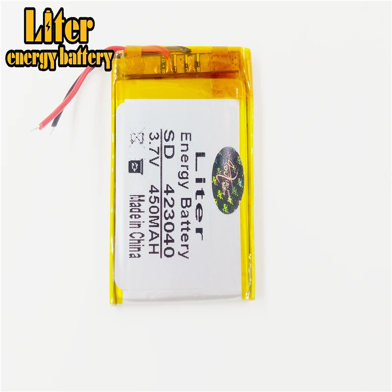 Полимерный литий-ионный аккумулятор 3 7 V 423040 450mAh CE FCC ROHS MSDS сертификация качества |