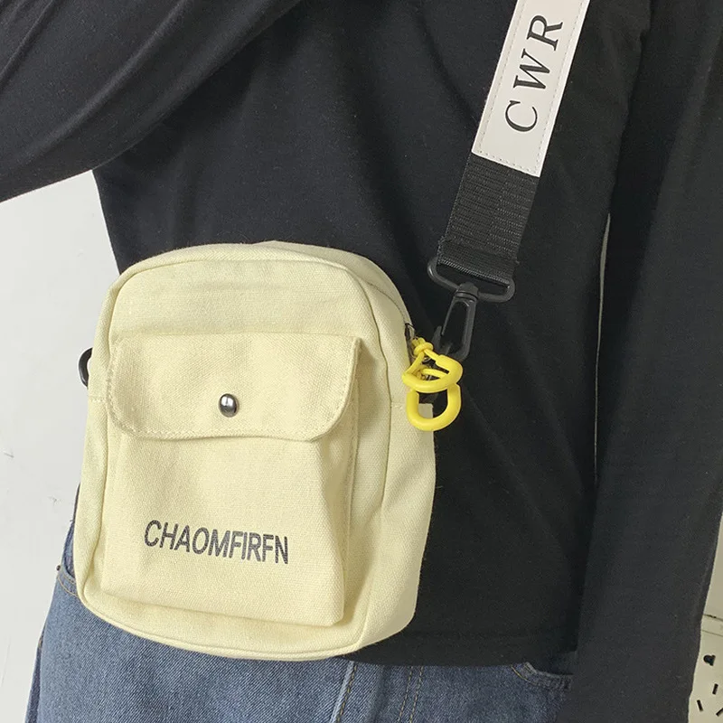 

Mini Women Canvas Shoulder Bag Korean Harajuku Fashion Casual Small Crossbody Bags for Woman 2021 Ladies Flap Handbag Purse