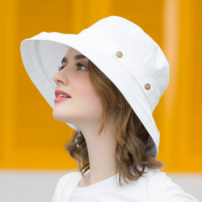 Панама женская хлопковая с широкими полями летняя | Аксессуары для одежды