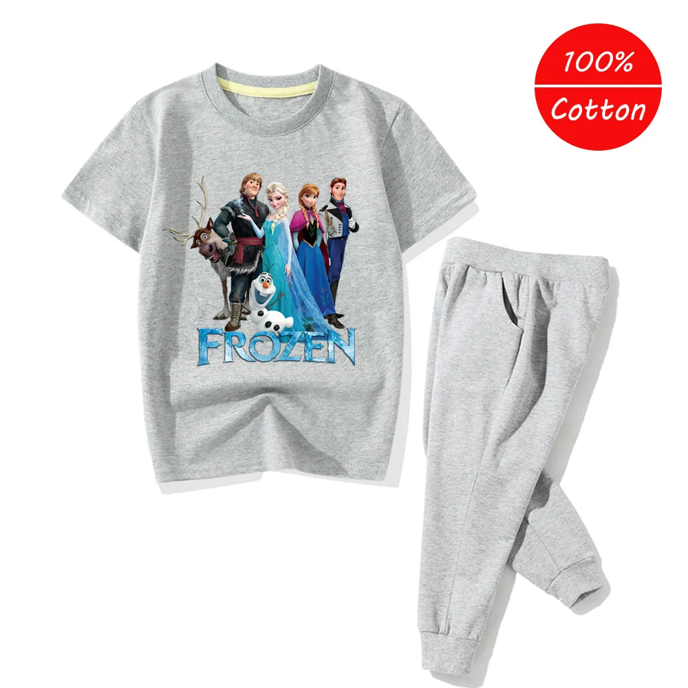 Повседневные комплекты одежды для девочек Disney с принтом &quotХолодное сердце&quot