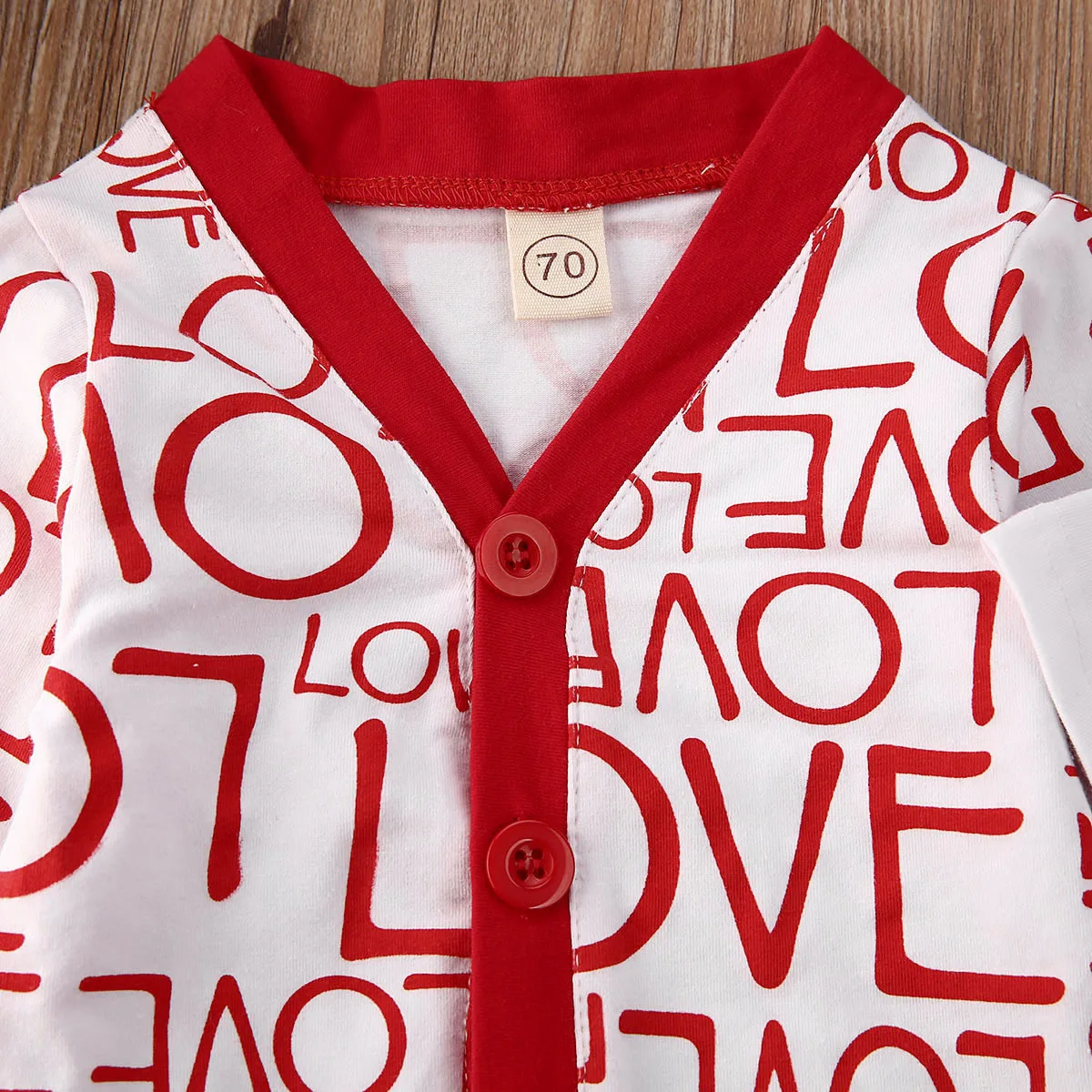2020 Baby Clothing New Product Red LOVE Letter Print Long Sleeve Harisuit Valentine's Day Bodysuit Newborn Kids Boy Gentleman Cl |
