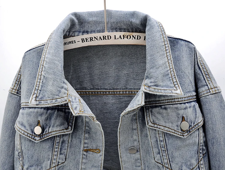 

2021 Spring New Versatile Long Sleeves Zipper Denim Jacket Women's Loose Single-Breasted Short Jacket Female Coat