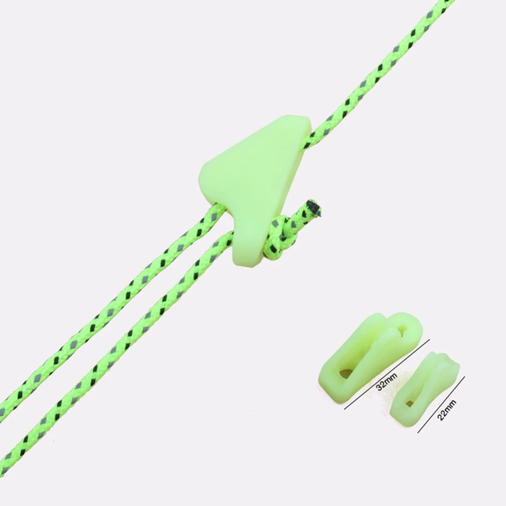 Camping Accessories 10pcs Outdoor Luminous Rope Fluorescent Buckle Tent Triangle Safety Alert for Campings Hiking Picnic | Спорт и