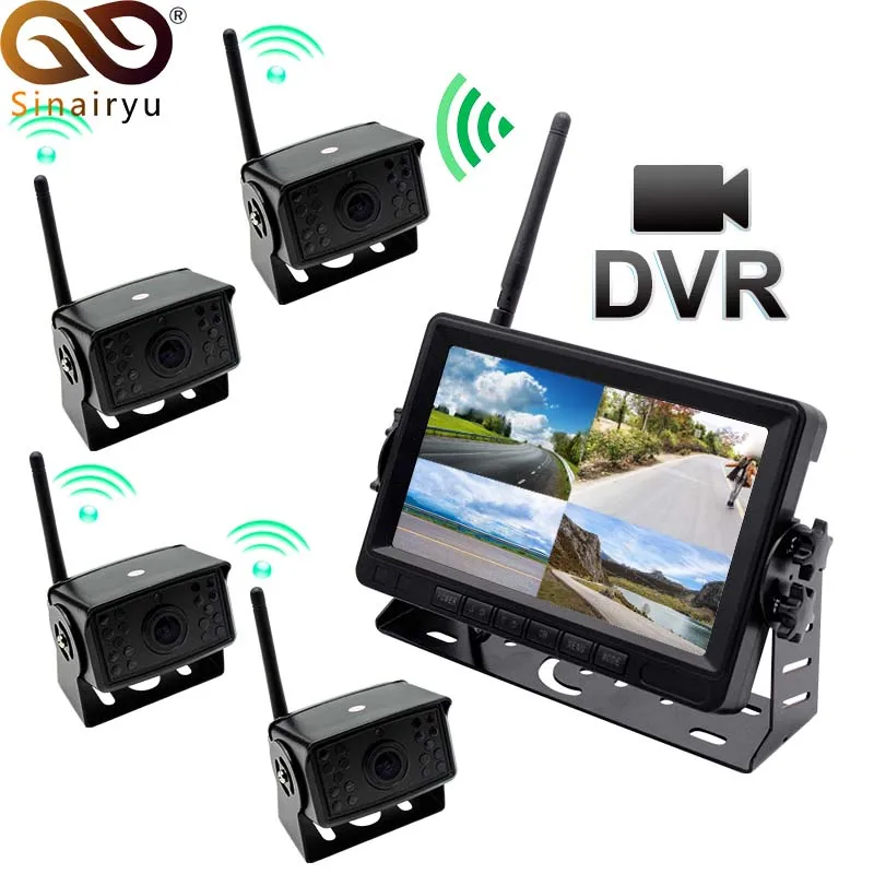 

Видеорегистратор Sinairyu для грузовиков, беспроводная камера заднего хода с функцией ночного видения, высоким разрешением, AHD, 7 ", Wi-Fi, для автом...