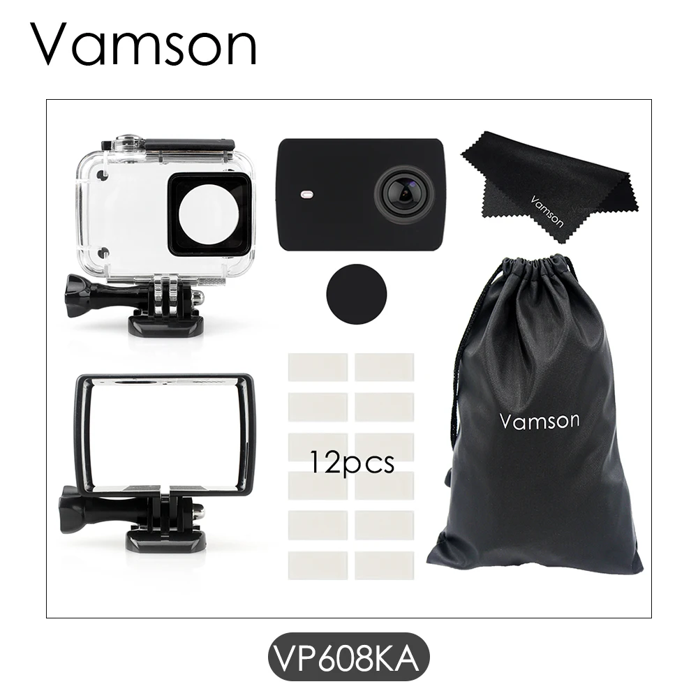 VP608KA Vamson для Yi 4 k/yi 4k+/yi lite 40m водонепроницаемый чехол Защитный корпус чехол для дайвинга для Xiaomi для Yi 2 4K Спортивная камера 2 VP608K - Цвет: VP608KA