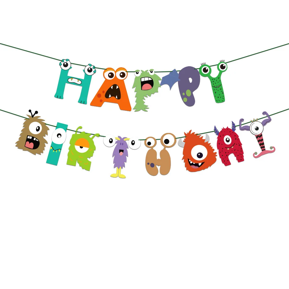 Мультяшный монстр инопланетянин украшение на день рождения воздушный шар баннер