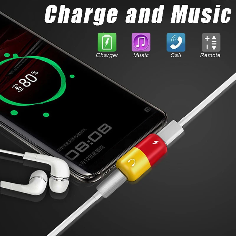Адаптер для наушников 2 в 1 симпатичная капсула Тип c otg usb к type c|Переходники и