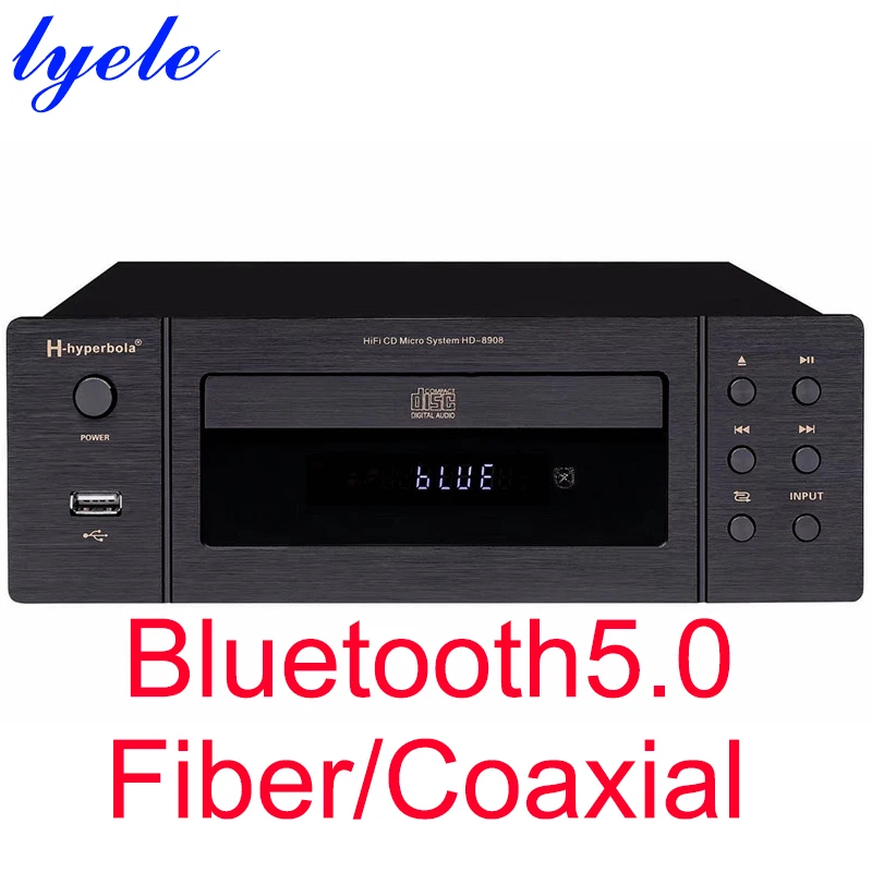 

CD Player Bluetooth 5.0 Home HIFI Audio Player Lossless Decoding CD Play SPHE8104 Fiber Coaxial Equalizer EQ Sound HD-CD DTS:CD