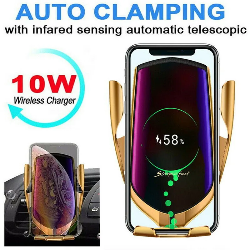 Automatic Clamping Wireless Car Charger Phone Holder Qi Fast Charging Infrared Sensor Accessories Interior Stand Auto Mount | Автомобили и