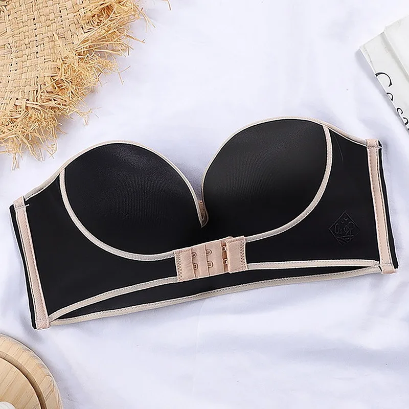 

2021 New Style Front Closure Sexy Push Up Bra Women Invisible Bras Underwear Lingerie for Female Brassiere Strapless Seamless