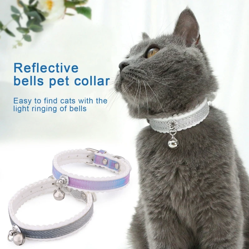 

Pet Cat Collar Gradient Magic Bell Gradient Color Adjustable Comfortable Personality Dog Collar Neck Collar Pet Product