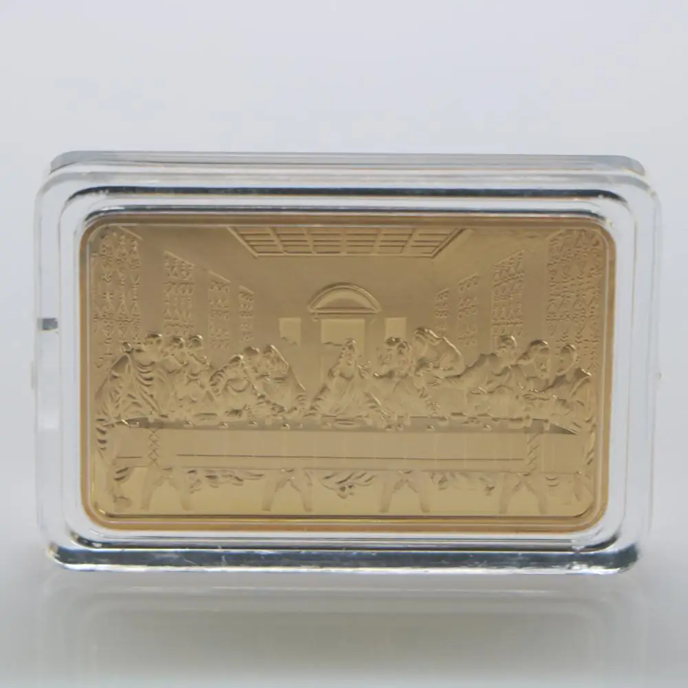 Последний Ужин Иисус Золотой брусок и ангел 1 унция 999 драгоценный христианская