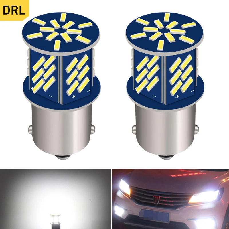 2X P21W 1156 BA15S светодиодсветодиодный дневные ходовые огни DRL лампа для Kia Rio 3 4 2015 2016 2017