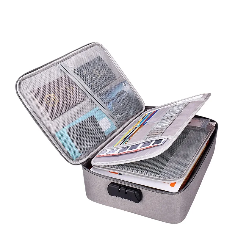 Document Organizer Briefcase A4 Folder Holder Men's Women's Bag Cover Purse Passport Home Safe Functional File Storage Case