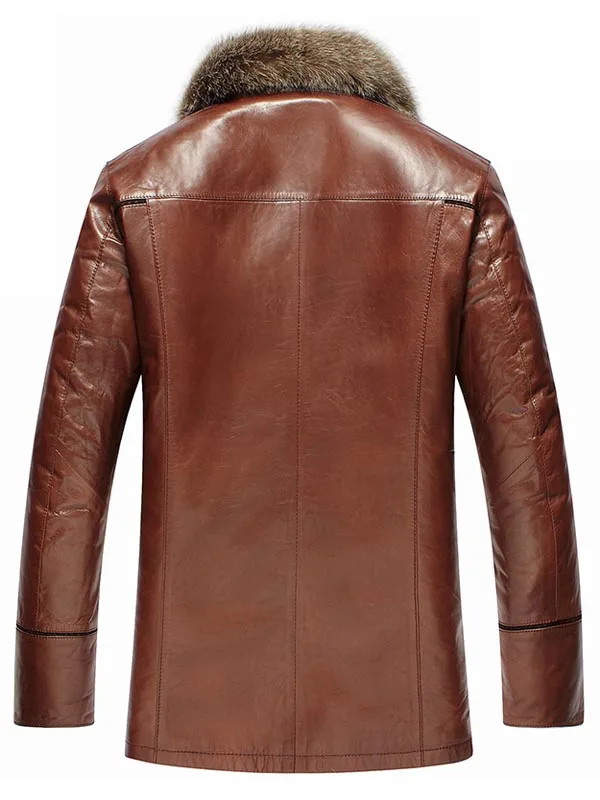 PU зимние пальто мужские модные повседневные тонкие лацканы простые с длинным