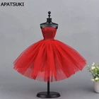 Короткое красное балетное платье для куклы Барби, цельнокроеное вечернее платье, Одежда для кукол Барби, аксессуары для кукол 16 BJD