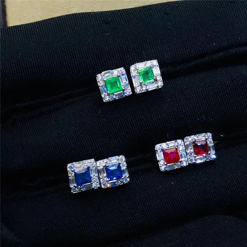 Модные серьги с изумрудом для вечеринки натуральный изумруд класса Си серебро 925