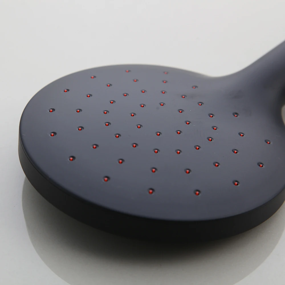 YANKSMART черный пластик Ванная Комната Дождь Круглый ручной душевой смеситель