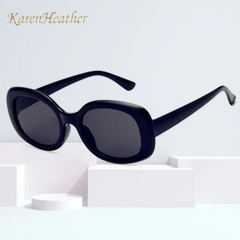 KarenHeather Овальные Солнцезащитные очки женские винтажные Ретро рамка белые мужские