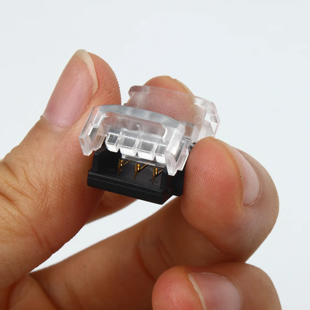 

5pcs LED Connector 3 Pin 10mm Width PCB No Soldering LED Power Wire Adapter For 3528/5050 RGB Led Strip Wire PCB Ribbon