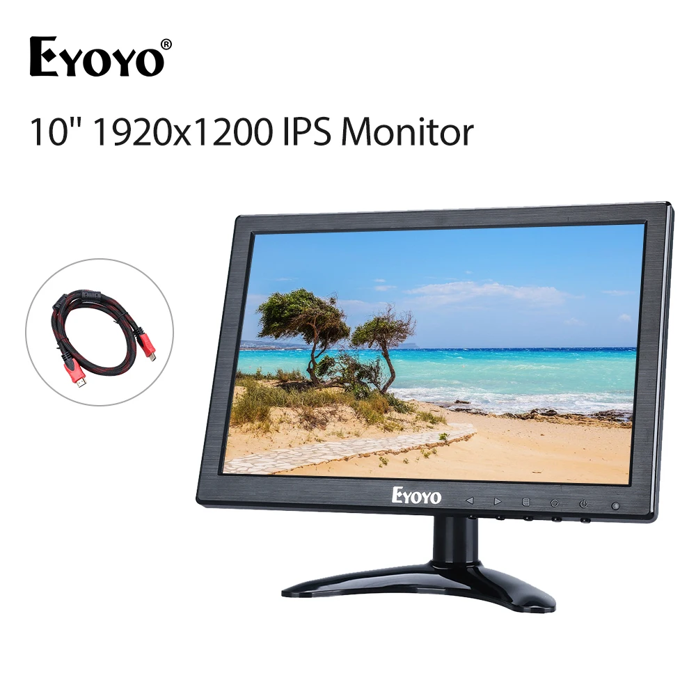 

Eyoyo EM10G 10 "1920x1200 IPS VGA AV BNC HDMI USB промышленный ЖК-монитор безопасности FHD компьютерный монитор портативный дисплей несколько