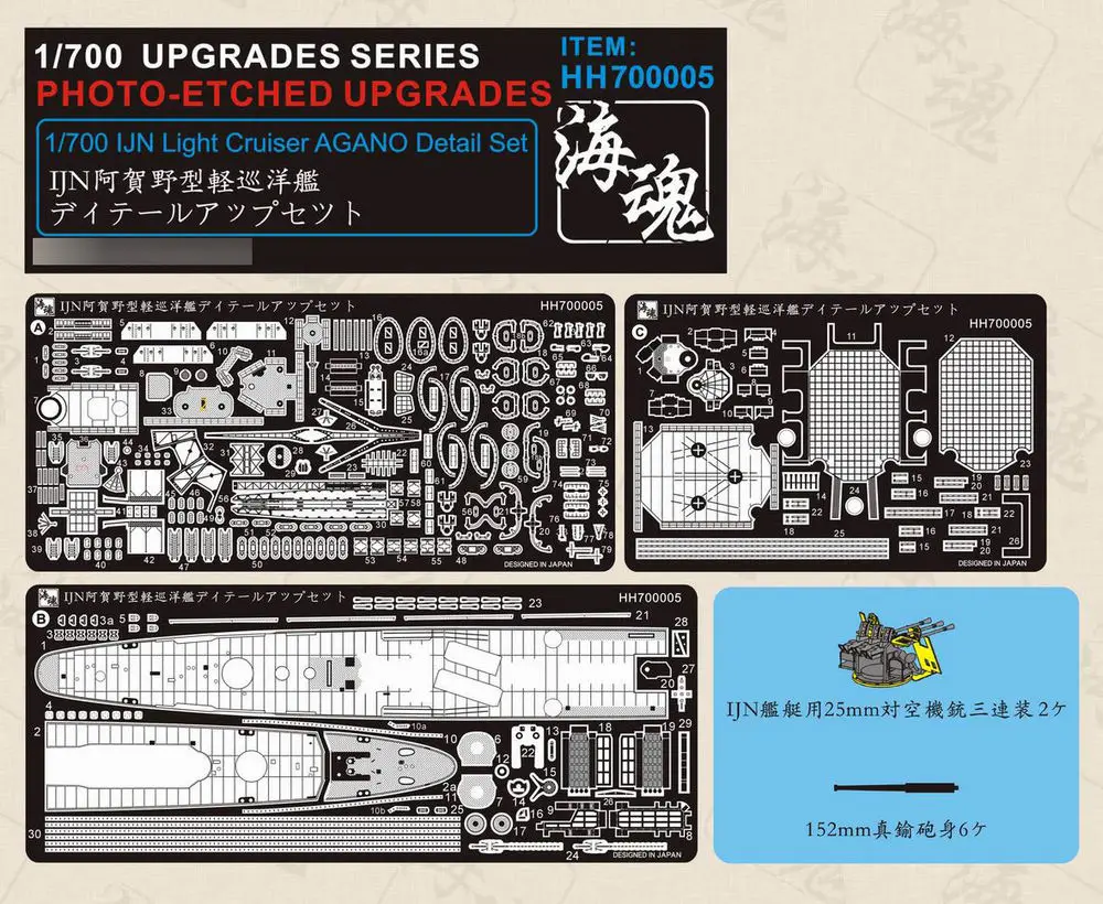 Набор деталей Ocean Spirit 1/700 IJN светильник Cruiser AGANO (с противолетным оружием + основной