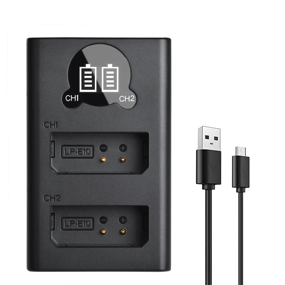 Светодиодный Аккумулятор для камеры LP E10 двойное зарядное устройство Canon EOS Rebel T3 T5
