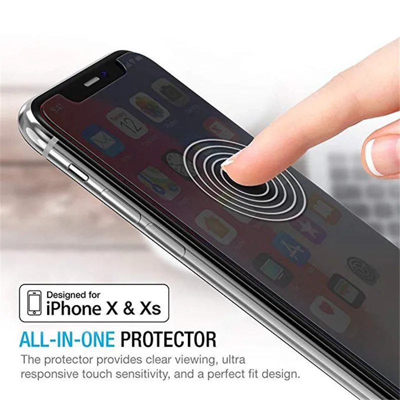 2 шт. антишпионское закаленное стекло для защиты экрана iPhone 13 12 11 Pro XS Max XR SE2020 6 6S 7 8