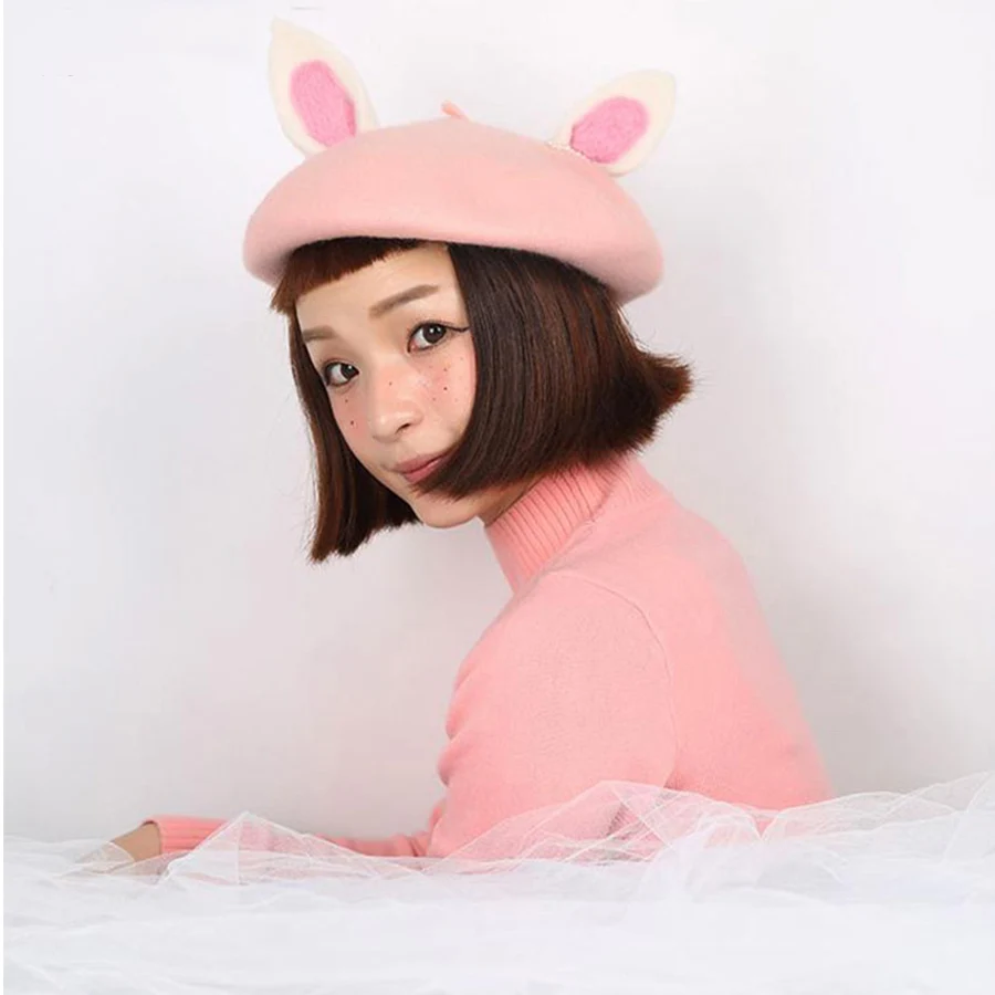 Женские модные шерстяные фетровые береты подарок на день Святого Валентина