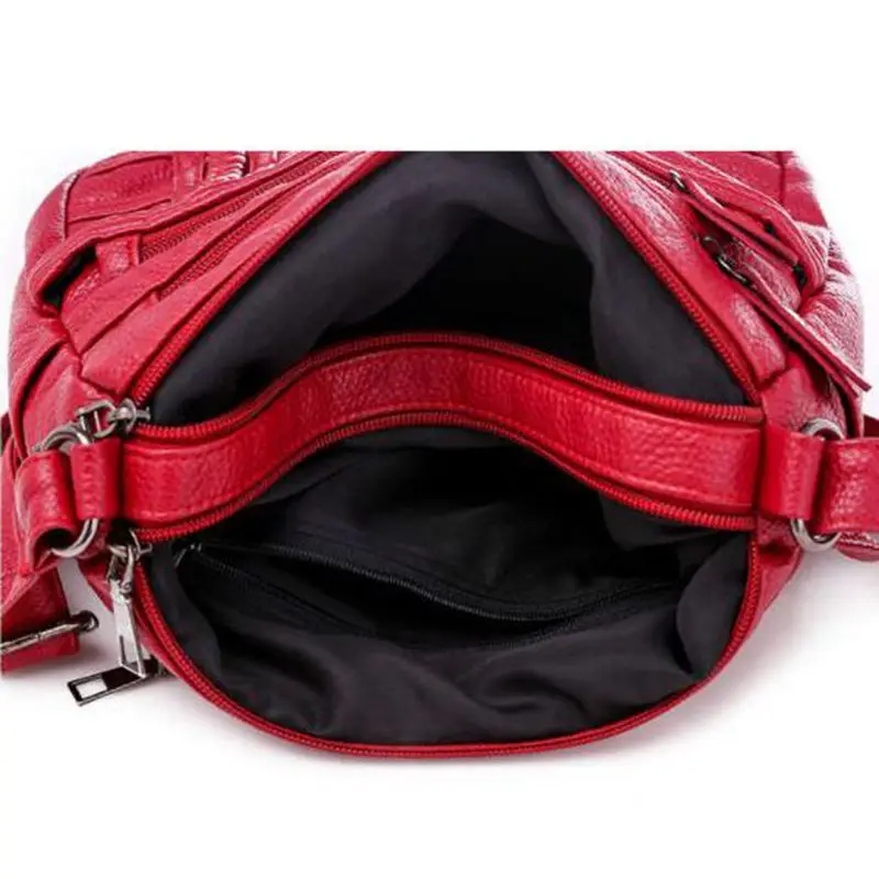 

2020 Fashion Women Bag Pu Soft Leather Shoulder Bag Multi-layer Crossbody Bag Quality Small Bag Brand Red Handbag Purse FC-271