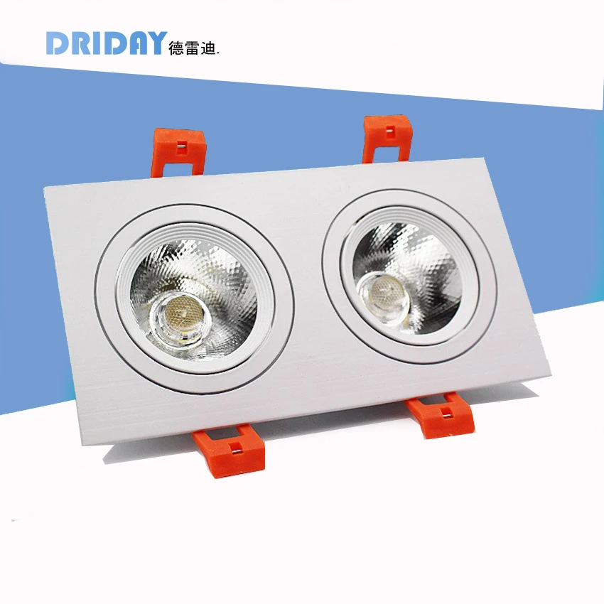 AC 220V Super Bright Recessed 2 Head LED Downlight Led Grille 12W 18W Ceiling Lamp Light Double Commercial Lighting |