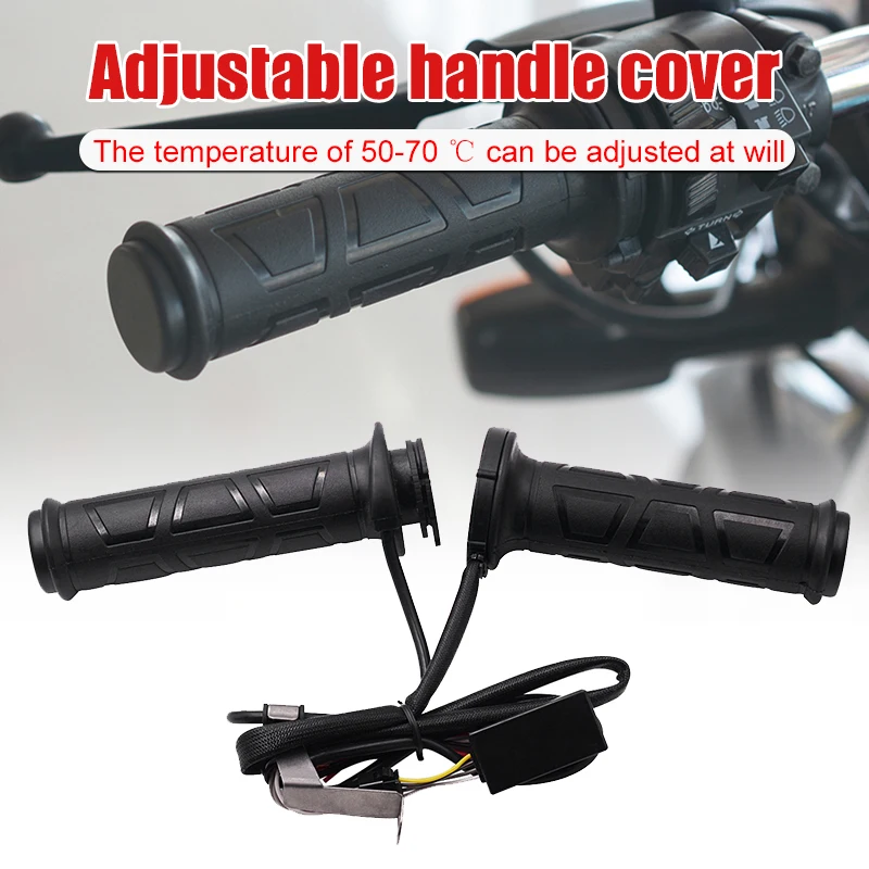 

1 Pair 12V Motorcycle Heated Grip Adjustable Temperature Winter Warm Electric Heating Handle Cover PR Sale