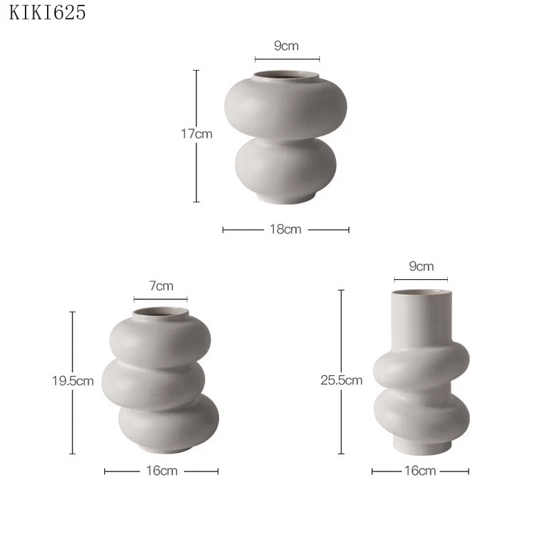 

European White Ceramic Flower Vase Flower Arrangement Container Wedding Decoration Abstract Special-shaped Vase Home Decoration
